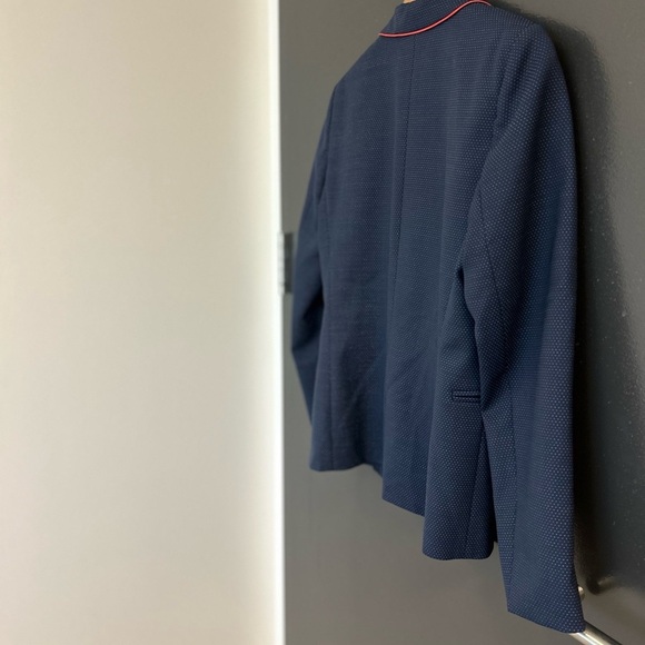 Sandro size 36 EUC Prepy mini polka dot Blue and Red Blazer- preppy academia - Picture 4 of 16